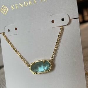 SPECIAL DEAL Kendra Scott Gold Necklace with Teal Pendant